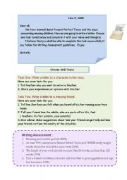 English worksheet: Writing instruvtion and assessment