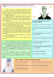 English Worksheet: Harry Potter and the degrees of the adjectives