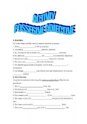 English Worksheet: ACTIVITY WITH POSSESIVE ADJECTIVES