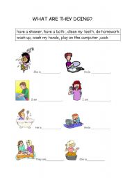 English Worksheet: present contnuous tense