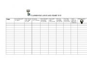 English Worksheet: classroom chart