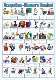 English Worksheet: Occupations - Discover and have fun!