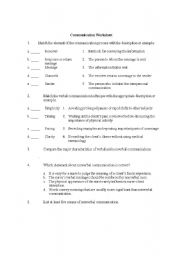 English Worksheet: communication