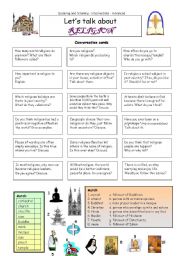 English Worksheet: Lets talk about RELIGION