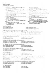 English Worksheet: Model verbs test