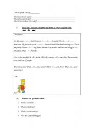 English worksheet: test elementary bart simpson