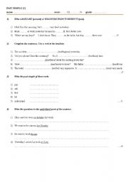 English Worksheet: PAST SIMPLE 