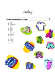 English Worksheet: Clothing