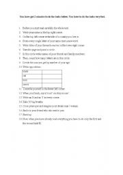 English Worksheet: tricky tasks