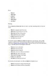 English Worksheet: there is / are