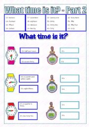English Worksheet: What time is it? - part 2