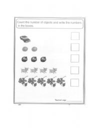 English worksheet: Count and Write numbers