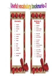 VOCABULARY bookmarks ( Geography and Buildings & Places) may be used in so many different ways!