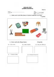 English worksheet: school object