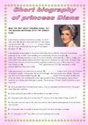 English Worksheet: Princess Diana - reading practice + KEY