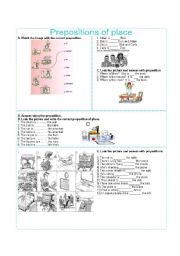 English Worksheet: prepositions fo place