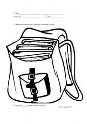 English worksheet: The school bag