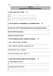 English worksheet: Test present simple