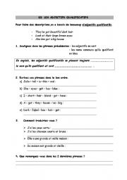 English worksheet: Adjectives