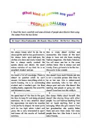 English Worksheet: peoples gallery