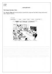 English worksheet: a strange classroom