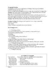 English Worksheet: paragraph structure and writing