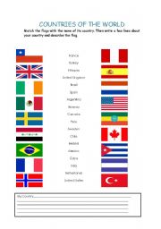 Countries and flags - ESL worksheet by ta(/)aR