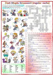 Past simple Crossword (regular verbs)