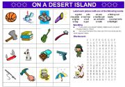 English Worksheet: ON A DESERT ISLAND: vocabulary + speaking activity