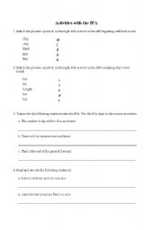 English worksheet: Phonemic Chart Exercises