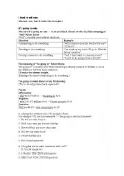 English worksheet: Will X Going to