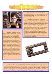 English Worksheet: Charlie and the Chocolate Factory reading