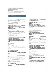 English Worksheet: Let me Hold you Song 