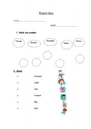 English worksheet: English quiz