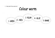 English Worksheet: colour worm