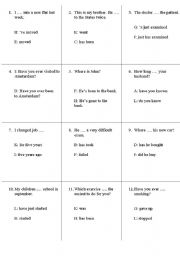 English worksheet: Present Perfect-Past Simple puzzle  Fireworks 1.