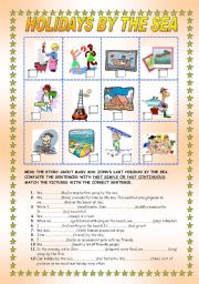 English Worksheet: Holidays by the sea - Past Simple and Past Continuous