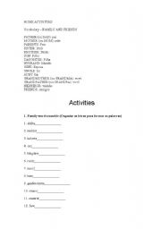 English Worksheet: Family and Friends