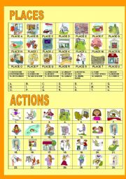 English Worksheet: PLACES AND ACTIONS