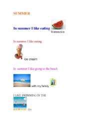 English worksheet: summer