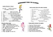 English Worksheet: simple present  tense