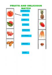 English worksheet: fruits match