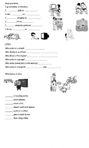 English Worksheet: read and write