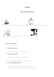 English Worksheet: EXERCISES (PRESENT CONTINUOUS)