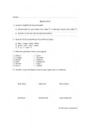 English worksheet: Test Idea