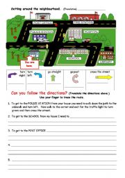 English Worksheet: Following or giving directions.