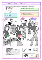 English Worksheet: teens music band