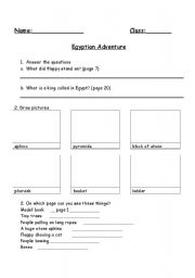 English Worksheet: Oxford reader Egyptian Adventure