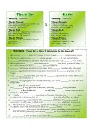 English Worksheet: There Be (Existence) x  Have (Possession)