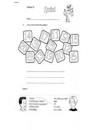 English Worksheet: Quiz beginners